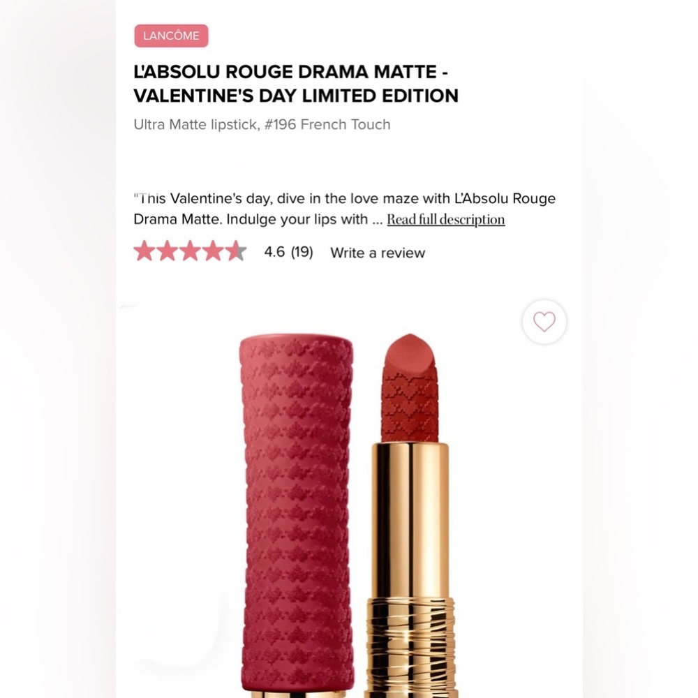Lancôme Luxurious Lipstick  #196french touch